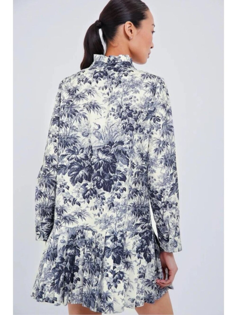 Tuckernuck Toile Tate Dress Navy Blue Toile Size Large NWT - Picture 3 of 10